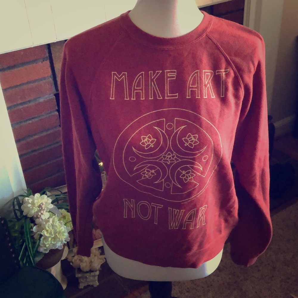 Obey Make Art Not War Rust Color Sweatshirt